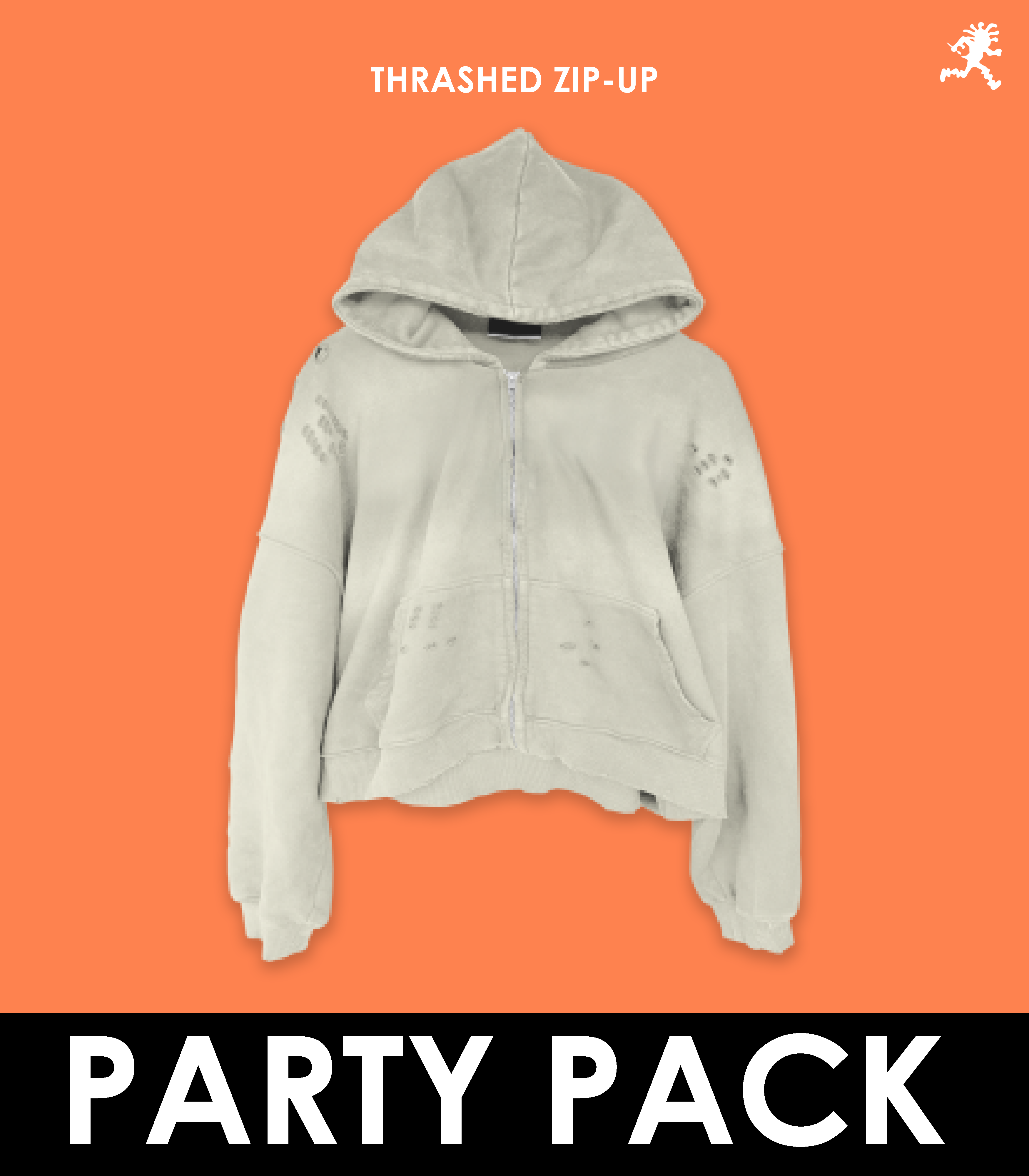 THRASHED ZIP-UP